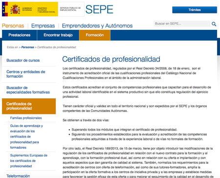 certificado de profesionalidad