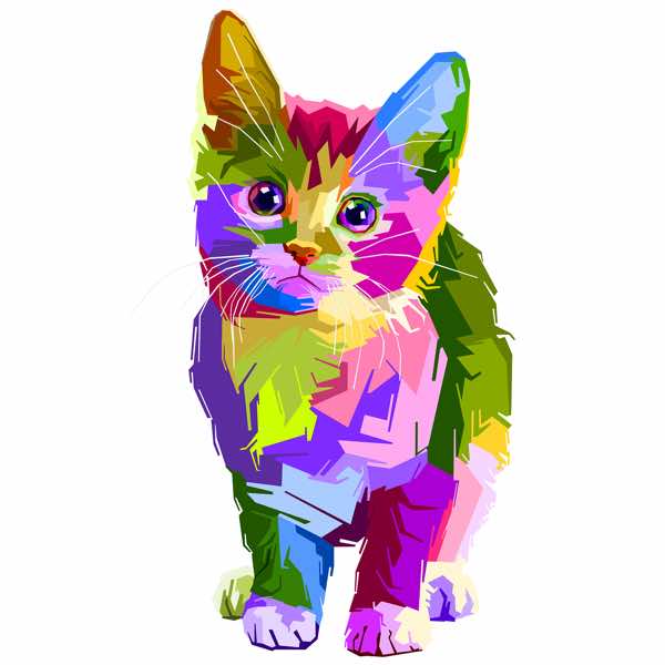 gato dibujado en formato vectorial